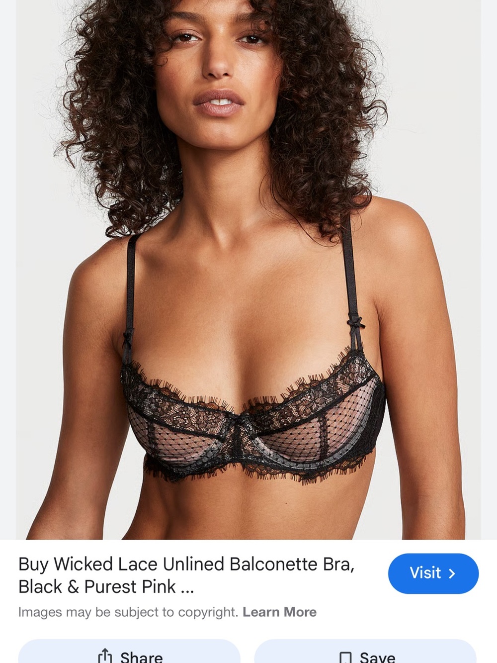 Victoria's Secret Black Sheer Lace Balconette Bra